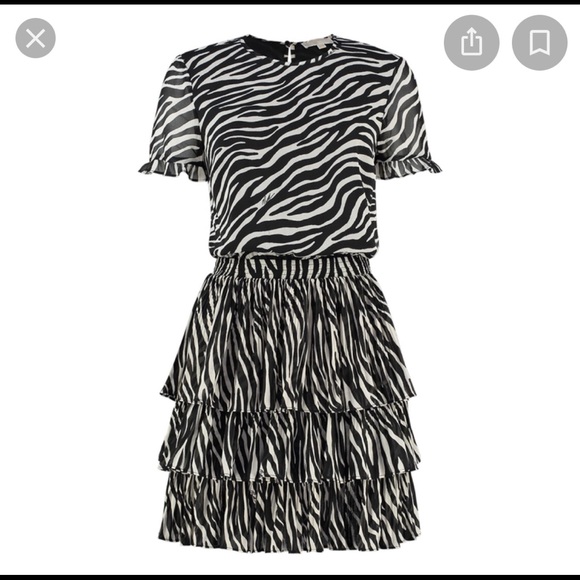 Michael Kors Tiger-Print Georgette Tiered Dress - Picture 4 of 9